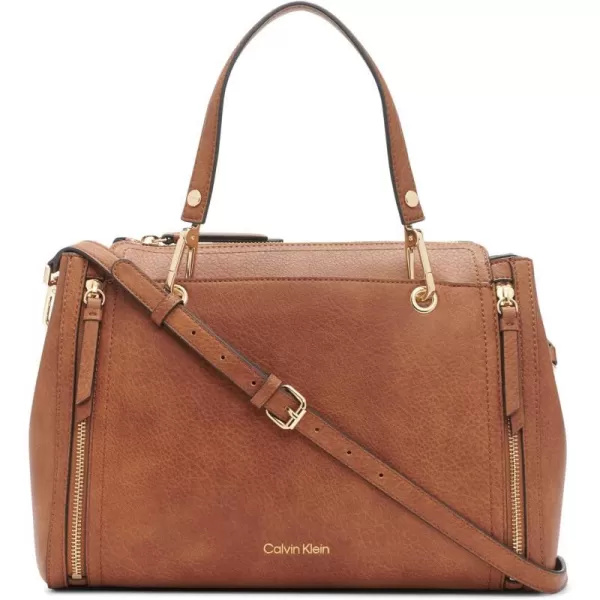 Calvin Klein Reyna Novelty Satchel Caramel Combo One SizeCaramel Combo