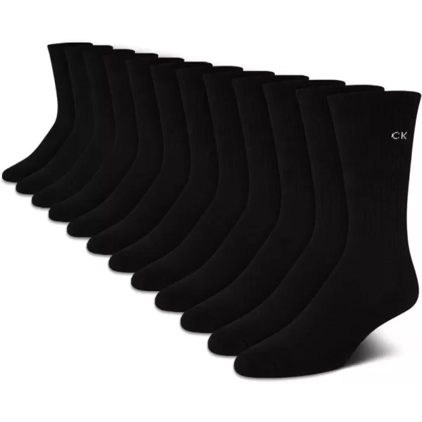 Calvin Klein Socks  Cushioned MidCalf Athletic Performance Crew Sock 12 PackBlack