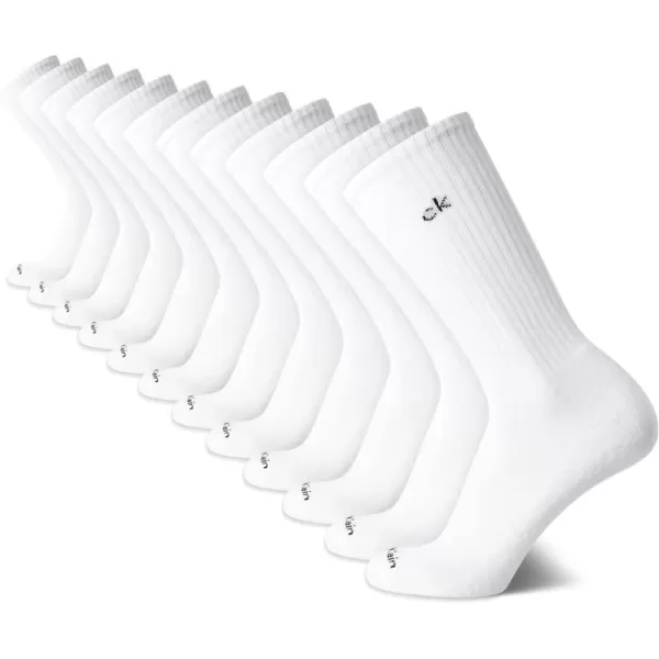 Calvin Klein Socks  Cushioned MidCalf Athletic Performance Crew Sock 12 PackWhite