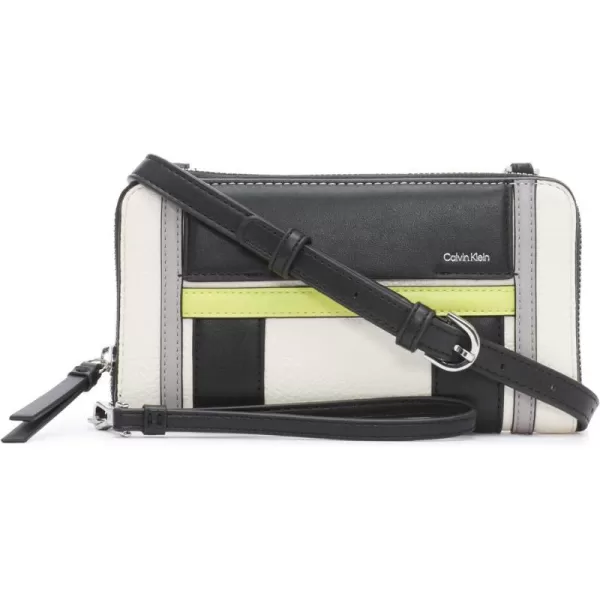 Calvin Klein Sol Organizational Wallet on a String CrossbodyWhiteCitrine Multi