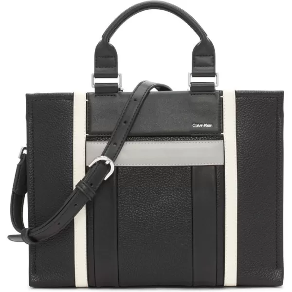 Calvin Klein Sol Triple Compartment Mini Satchel Box CrossbodyBlackStone Multi