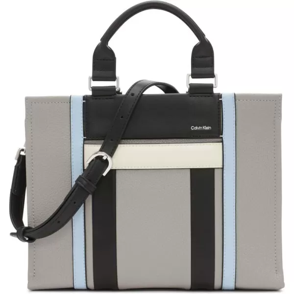 Calvin Klein Sol Triple Compartment Mini Satchel Box CrossbodyStoneWhite Multi