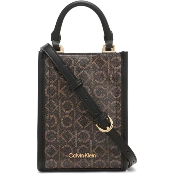 Calvin Klein Sophia Organizational Phone CrossbodyBrownKhakiBlack