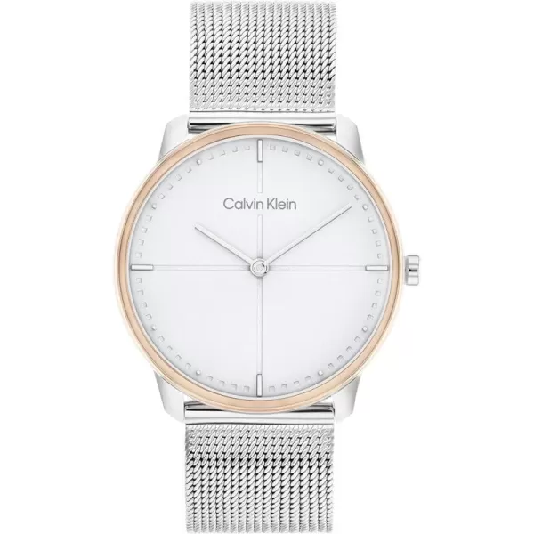 Calvin Klein Unisex Versatile Fashion WatchesSilverCarnation