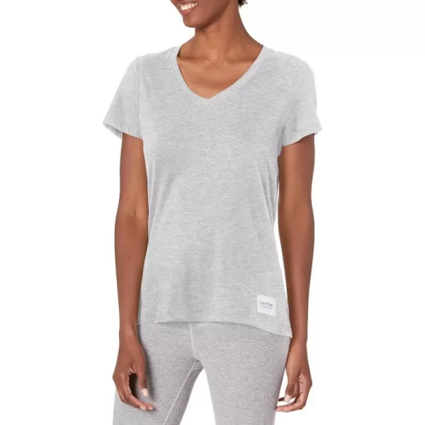 Calvin Klein VNeck TShirts for WomenPearl Grey Heather Cotton