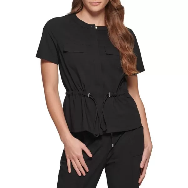 Calvin Klein Women Missy Everyday Short Sleeve Belted Lined JacketBlack