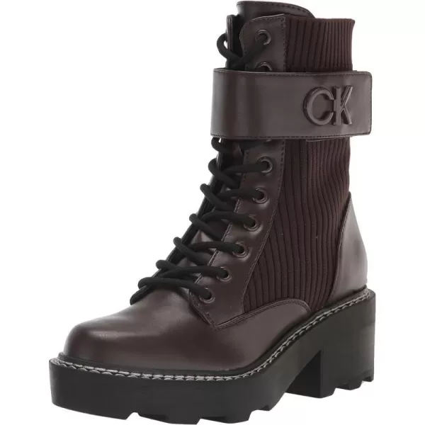 Calvin Klein Womens Arabel2 Combat BootDark Brown