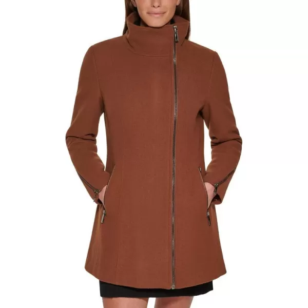 Calvin Klein Womens Asymmetrical Wool JacketVicuna