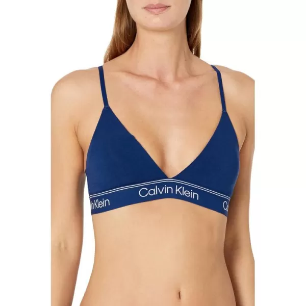 Calvin Klein Womens Athletic Lightly Lined Triangle BraletteBlue Bepths