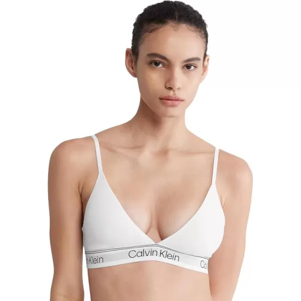 Calvin Klein Womens Athletic Lightly Lined Triangle BraletteWhite