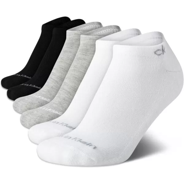 Calvin Klein Womens Athletic Socks  Cushion No Show Socks 6 PackBlackWhiteGrey