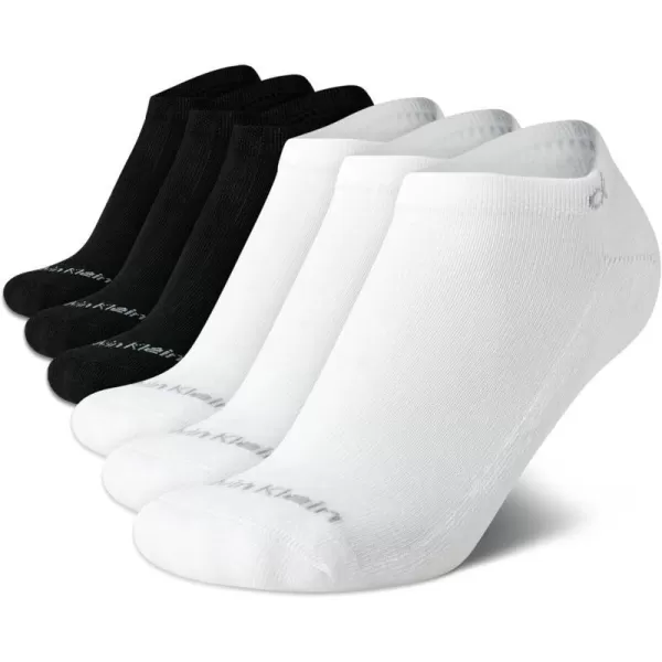 Calvin Klein Womens Athletic Socks  Cushion No Show Socks 6 PackWhiteBlack