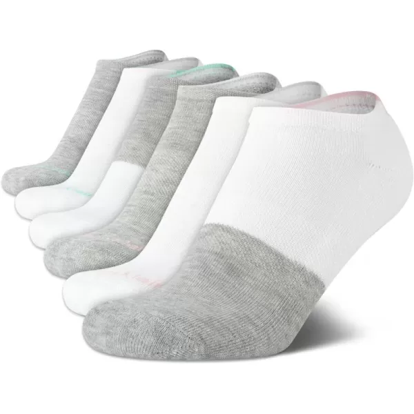 Calvin Klein Womens Athletic Socks  Cushion No Show Socks 6 PackWhiteGrey