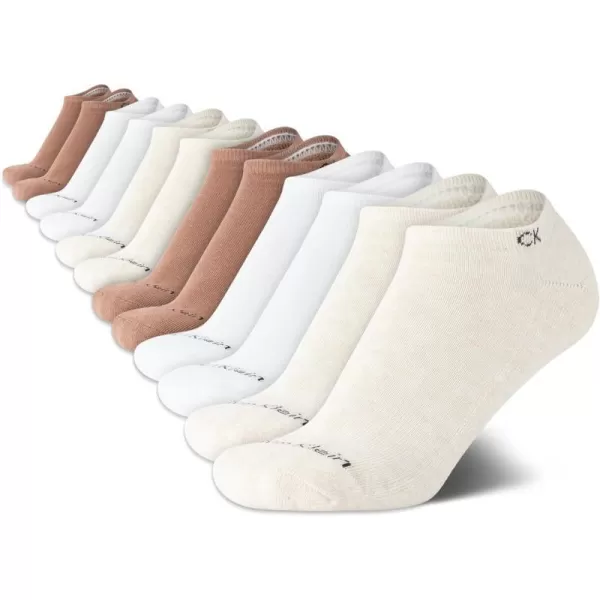 Calvin Klein Womens Athletic Socks  Lightweight Performance No Show Socks 12 PackBeige