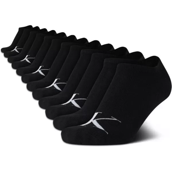 Calvin Klein Womens Athletic Socks  Lightweight Performance No Show Socks 12 PackBlack Monogram