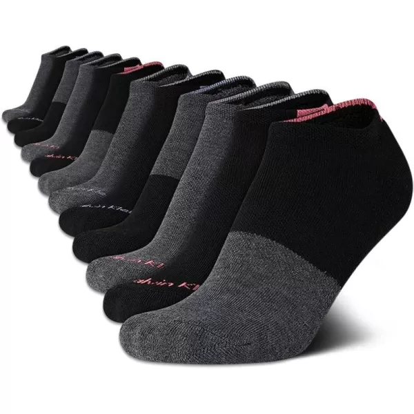 Calvin Klein Womens Athletic Socks  Lightweight Performance No Show Socks 12 PackBlackGrey