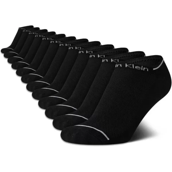 Calvin Klein Womens Athletic Socks  Lightweight Performance No Show Socks 12 PackPure Black