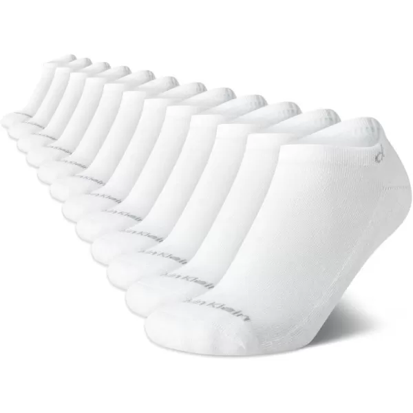 Calvin Klein Womens Athletic Socks  Lightweight Performance No Show Socks 12 PackWhite