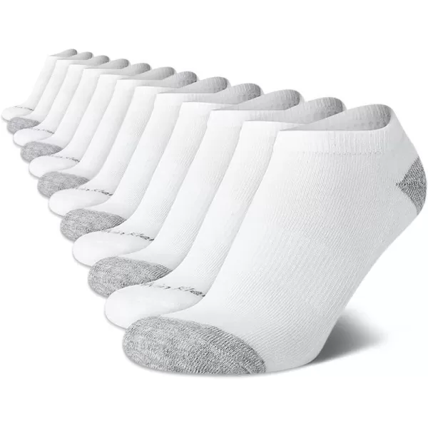 Calvin Klein Womens Athletic Socks  Lightweight Performance No Show Socks 12 PackWhiteGrey