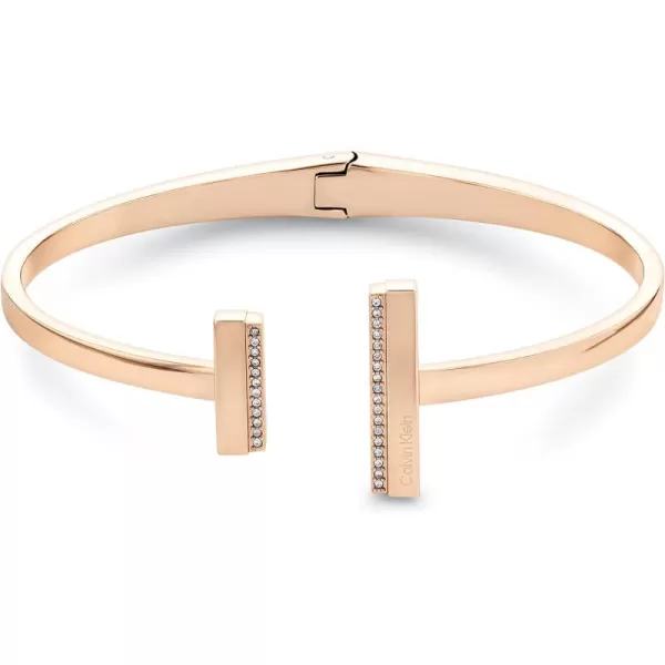 Calvin Klein Womens Bangle Elegant Minimalism with Sleek Linear Silhouette and Crystal SettingsCarnation