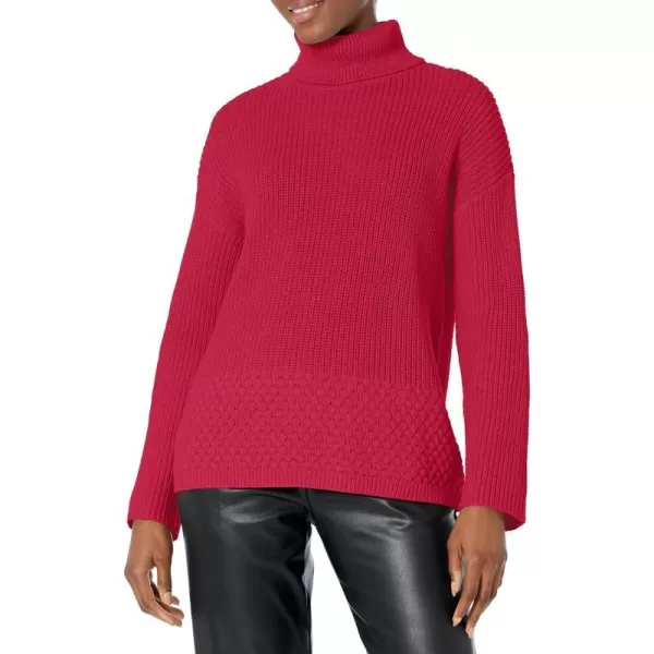 Calvin Klein Womens Bobble Stitch Long Sleeve SweaterCranberry