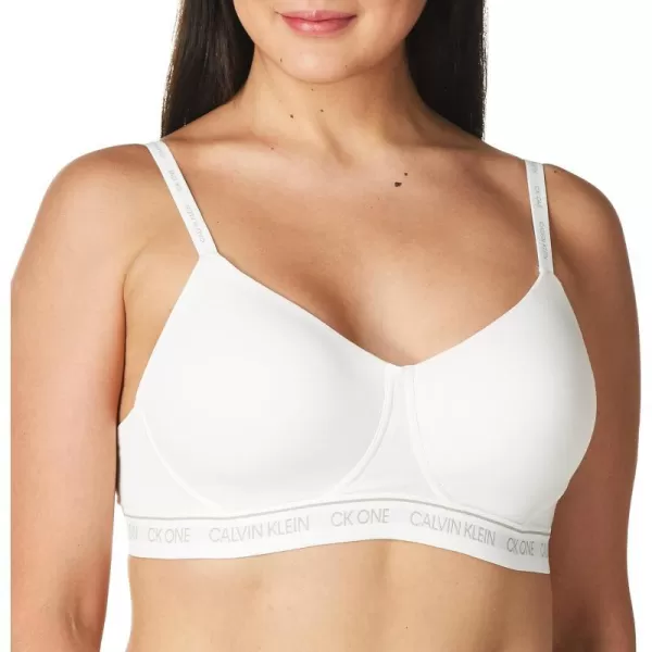 Calvin Klein Womens CK One Cotton Lightly Lined BraletteWhite