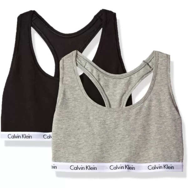 Calvin Klein Womens Carousel Logo Bralette 2packBlackGrey Heather