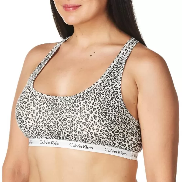 Calvin Klein Womens Carousel Logo BraletteExquisite Leopard Whisper White