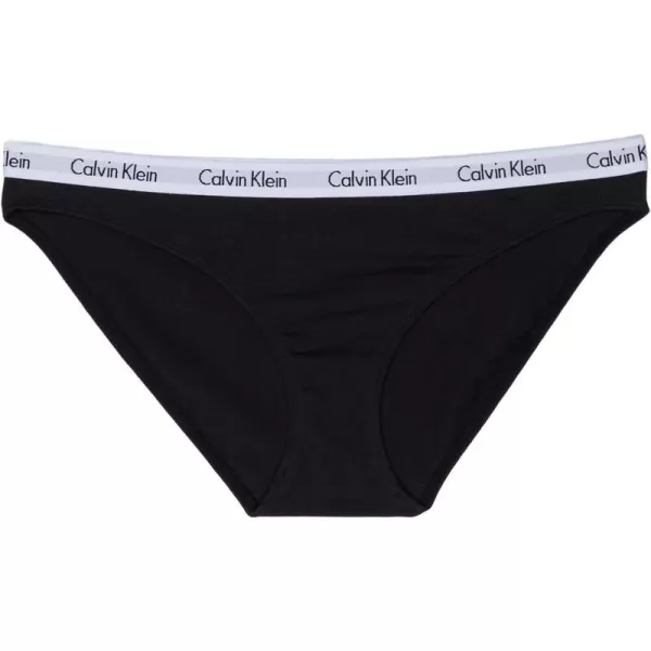 Calvin Klein Womens Carousel Logo Cotton Stretch Bikini Panties 3 Pack3 BlackBlackBlack