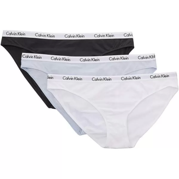 Calvin Klein Womens Carousel Logo Cotton Stretch Bikini Panties 3 PackIce PulpVoidWhite