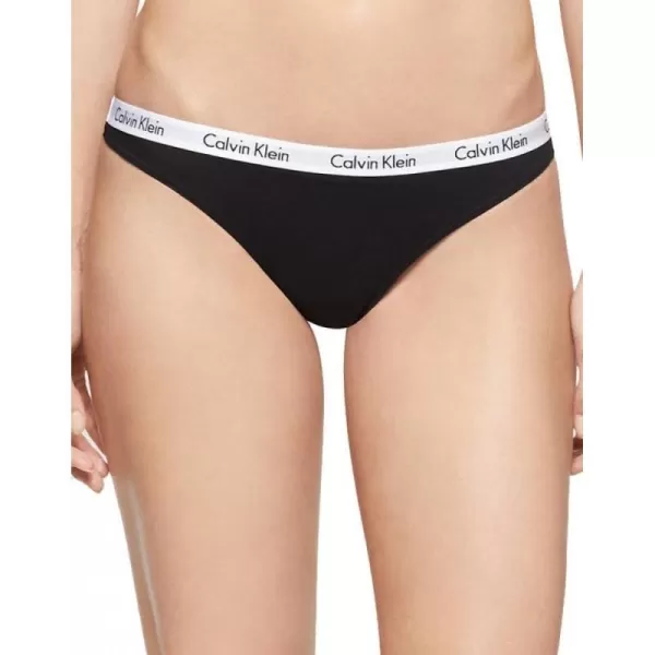 Calvin Klein Womens Carousel Logo Cotton Thong Multipack PantyBlackWhiteGrey Heather