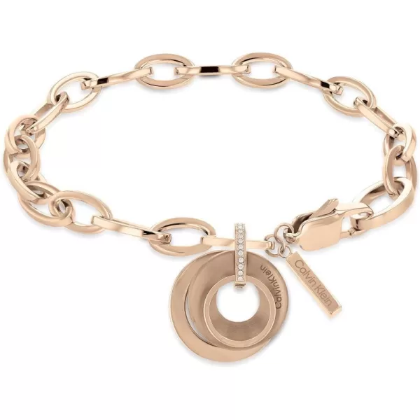 Calvin Klein Womens Chain Bracelet Contemporary Design with Magnetic Oval Closure in Industrial MetalsCarnation