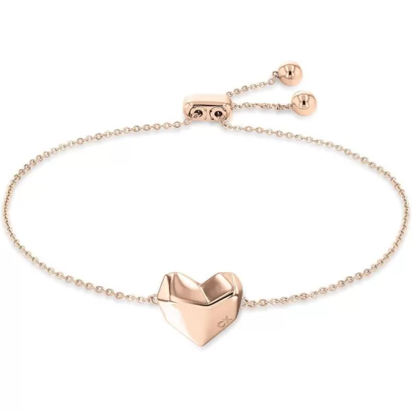 Calvin Klein Womens Chain Bracelet Contemporary Heart Design for All OccasionsCarnation