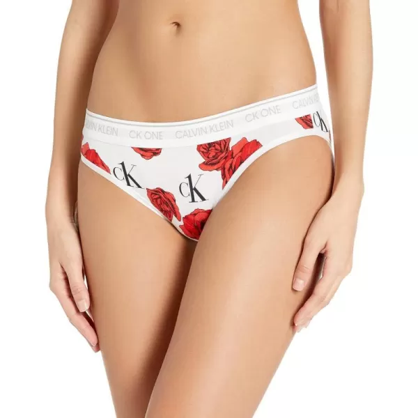 Calvin Klein Womens Ck One Cotton Bikini PantyCharming Roses Print