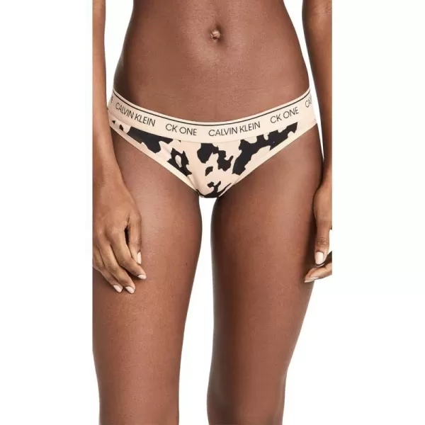 Calvin Klein Womens Ck One Cotton Bikini PantyCut Out Printcharming Khaki