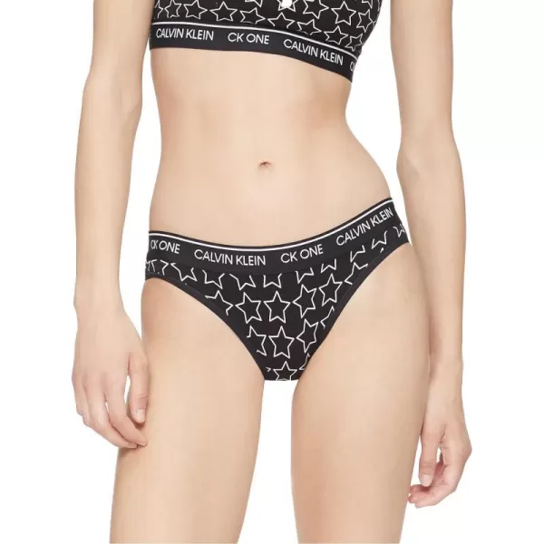 Calvin Klein Womens Ck One Cotton Bikini PantyOutline Star Printblack