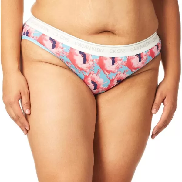 Calvin Klein Womens Ck One Cotton Bikini PantyProsper Floral Printpink Smoothie