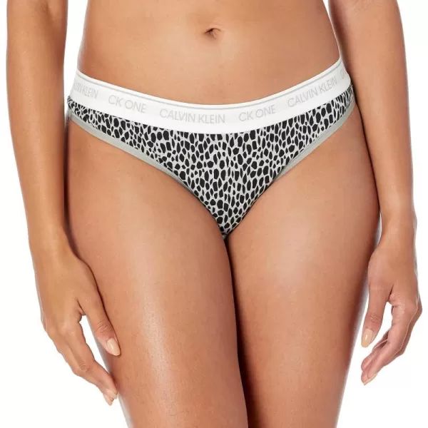 Calvin Klein Womens Ck One Cotton Thong PantyMini Giraffe Printgrey Heather