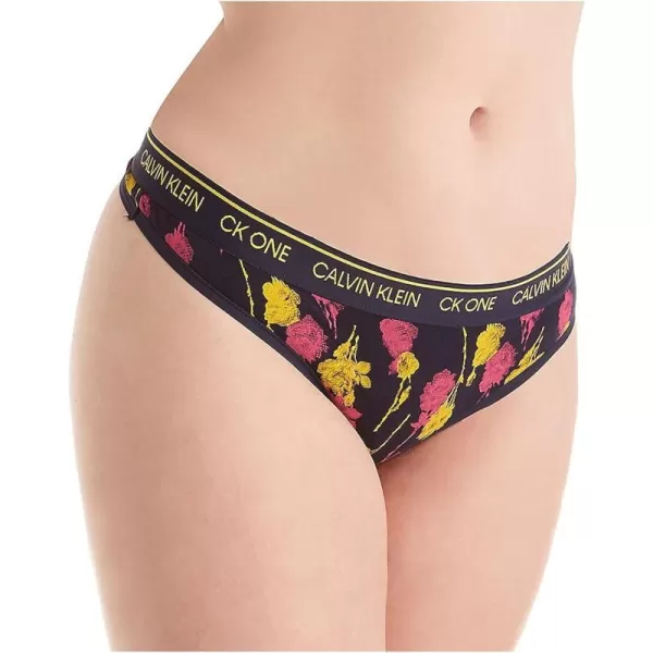 Calvin Klein Womens Ck One Cotton Thong PantySweet Rosie Print