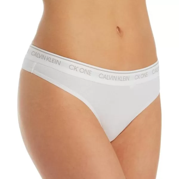 Calvin Klein Womens Ck One Cotton Thong PantyWhite