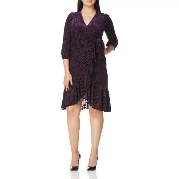 Calvin Klein Womens Classic Wrap DressAubergine