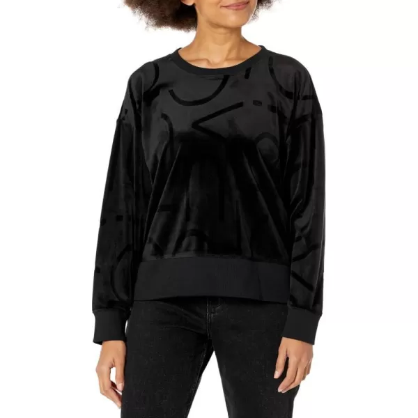 Calvin Klein Womens Embosed Logo Knit LongsleeveBlack