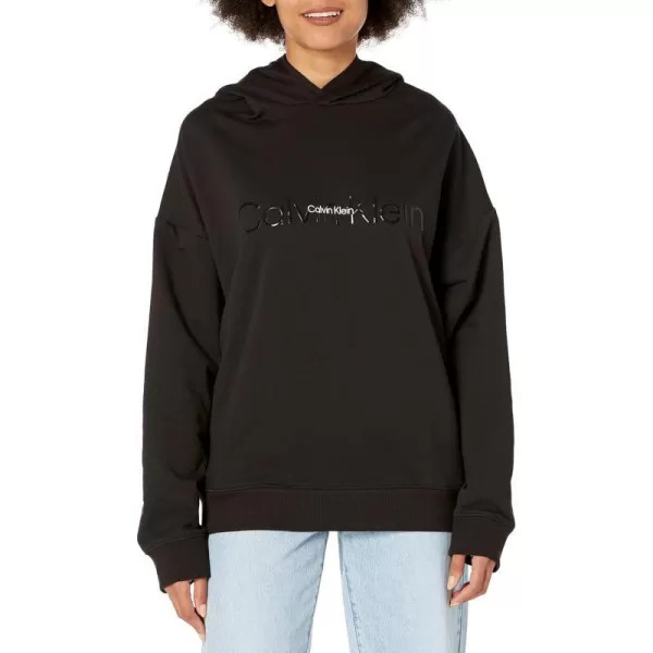 Calvin Klein Womens Embossed Icon Lounge HoodieBlack