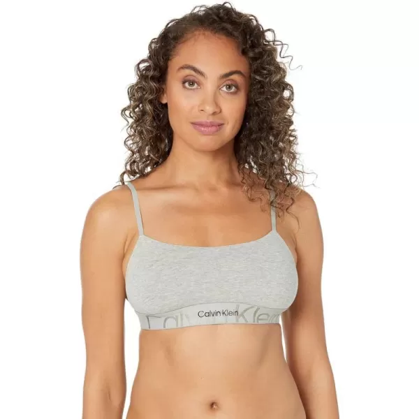 Calvin Klein Womens Embossed Icon Unlined Wireless BraletteGrey Heather