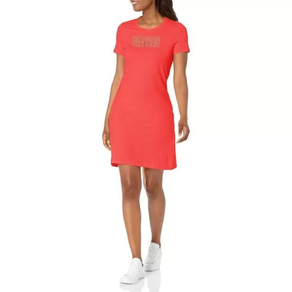 Calvin Klein Womens Everyday Basic Short Sleeve TShirt DressBright Watermelon