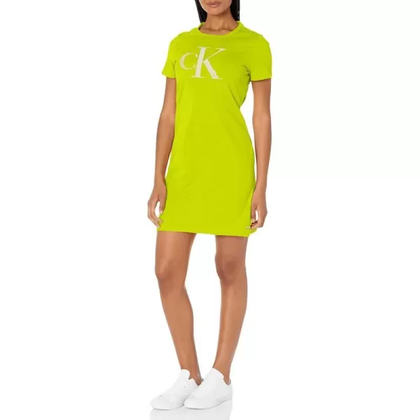 Calvin Klein Womens Everyday Basic Short Sleeve TShirt DressLight Limeade