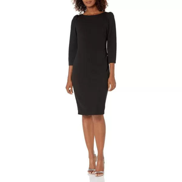 Calvin Klein Womens Fitted Cocktail Sheath DressBlack a