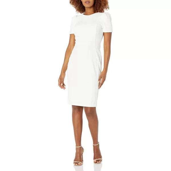 Calvin Klein Womens Fitted Cocktail Sheath DressOatmeal