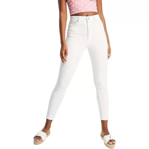 Calvin Klein Womens Hi Rise Slim Crop DenimWhite