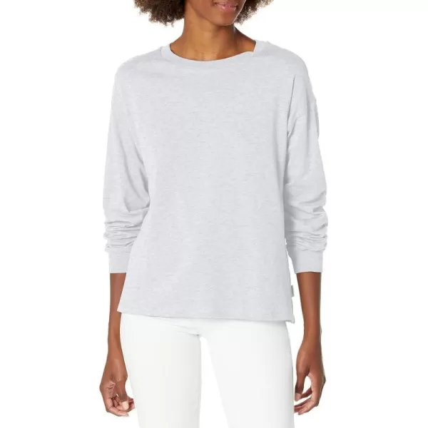 Calvin Klein Womens Hudson Long Sleeve Boxy TeeOptic Heather